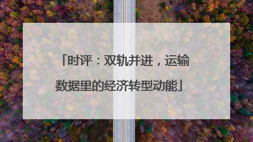 时评：双轨并进，运输数据里的经济转型动能