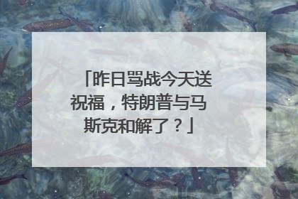 昨日骂战今天送祝福，特朗普与马斯克和解了？