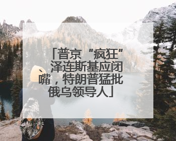 普京“疯狂”、泽连斯基应闭嘴，特朗普猛批俄乌领导人