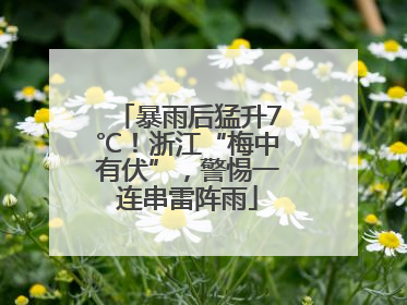 暴雨后猛升7℃！浙江“梅中有伏”，警惕一连串雷阵雨