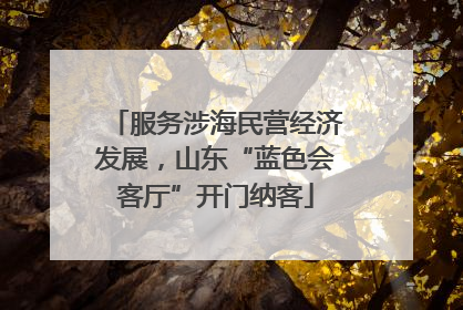 服务涉海民营经济发展，山东“蓝色会客厅”开门纳客