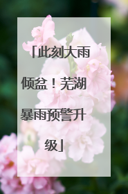 此刻大雨倾盆！芜湖暴雨预警升级