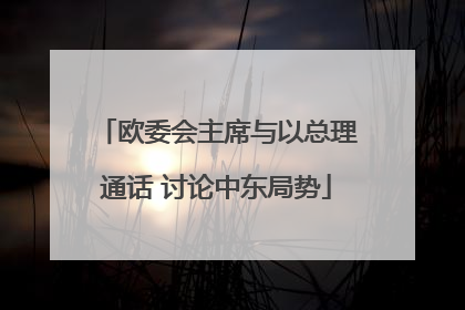 欧委会主席与以总理通话 讨论中东局势