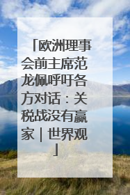 欧洲理事会前主席范龙佩呼吁各方对话：关税战没有赢家｜世界观