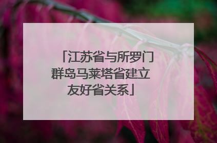 江苏省与所罗门群岛马莱塔省建立友好省关系