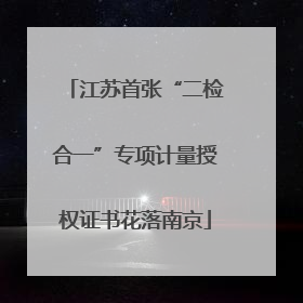 江苏首张“二检合一”专项计量授权证书花落南京