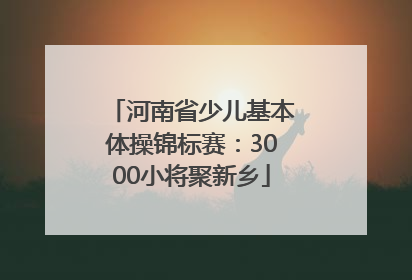 河南省少儿基本体操锦标赛：3000小将聚新乡