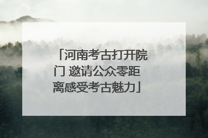 河南考古打开院门 邀请公众零距离感受考古魅力
