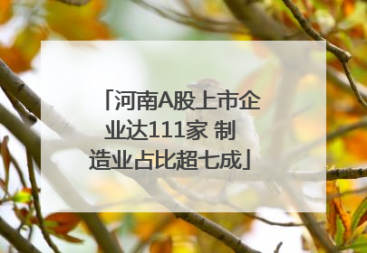 河南A股上市企业达111家 制造业占比超七成