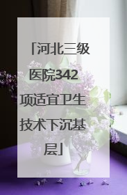 河北三级医院342项适宜卫生技术下沉基层