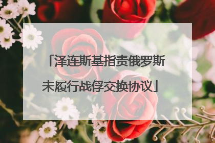 泽连斯基指责俄罗斯未履行战俘交换协议