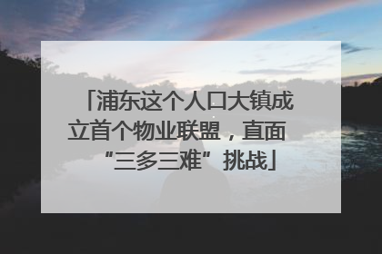 浦东这个人口大镇成立首个物业联盟，直面“三多三难”挑战
