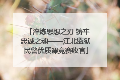 淬炼思想之刃 铸牢忠诚之魂——江北监狱民警优质课竞赛收官