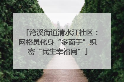 湾溪街道清水江社区：网格员化身“多面手”织密“民生幸福网”