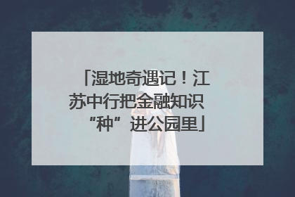 湿地奇遇记！江苏中行把金融知识“种”进公园里