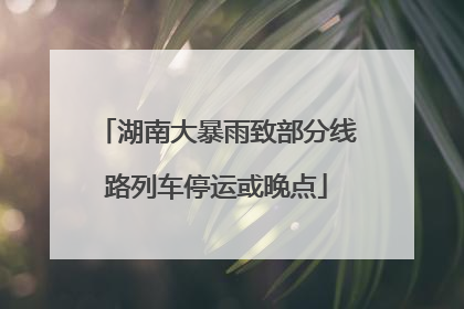 湖南大暴雨致部分线路列车停运或晚点
