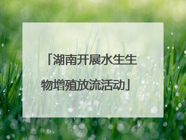 湖南开展水生生物增殖放流活动