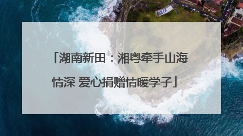 湖南新田：湘粤牵手山海情深 爱心捐赠情暖学子