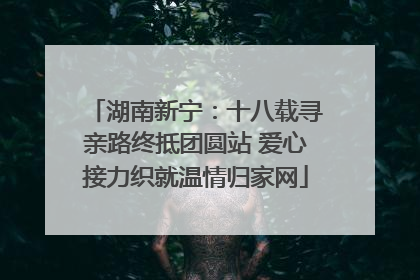 湖南新宁：十八载寻亲路终抵团圆站 爱心接力织就温情归家网