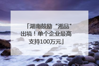 湖南鼓励“湘品”出境！单个企业最高支持100万元