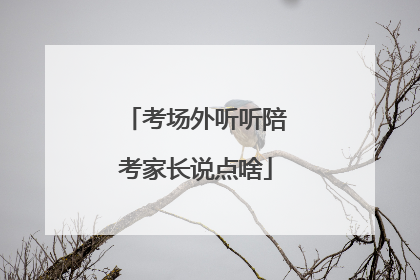 考场外听听陪考家长说点啥