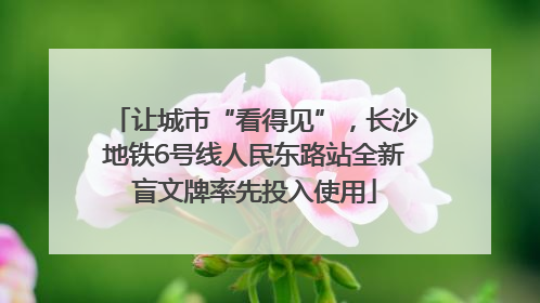 让城市“看得见”，长沙地铁6号线人民东路站全新盲文牌率先投入使用
