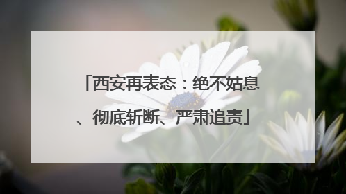 西安再表态：绝不姑息、彻底斩断、严肃追责