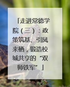走进常德学院（三）：政策筑基、引凤来栖，锻造校城共享的“双师铁军”