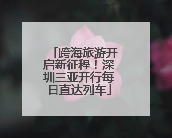 跨海旅游开启新征程！深圳三亚开行每日直达列车