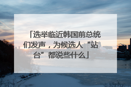 选举临近韩国前总统们发声，为候选人“站台”都说些什么
