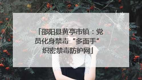 邵阳县黄亭市镇：党员化身禁毒“多面手” 织密禁毒防护网