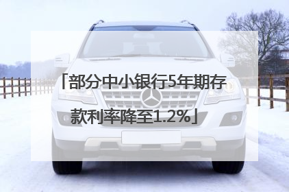 部分中小银行5年期存款利率降至1.2%