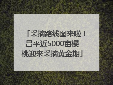采摘路线图来啦！昌平近5000亩樱桃迎来采摘黄金期