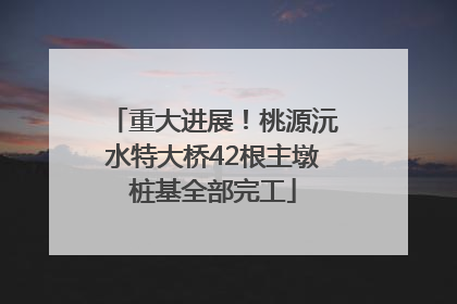 重大进展！桃源沅水特大桥42根主墩桩基全部完工
