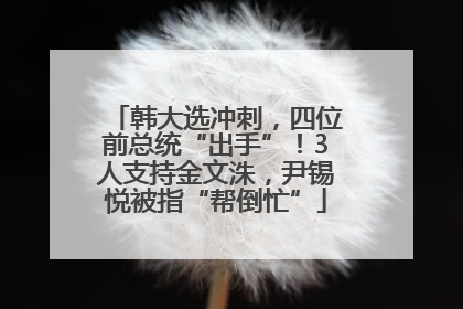 韩大选冲刺，四位前总统“出手”！3人支持金文洙，尹锡悦被指“帮倒忙”