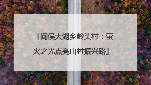 闽侯大湖乡岭头村：萤火之光点亮山村振兴路