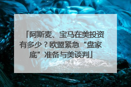 阿斯麦、宝马在美投资有多少？欧盟紧急“盘家底”准备与美谈判