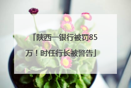 陕西一银行被罚85万！时任行长被警告
