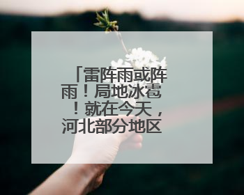 雷阵雨或阵雨！局地冰雹！就在今天，河北部分地区迎降雨……