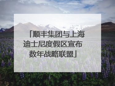 顺丰集团与上海迪士尼度假区宣布数年战略联盟