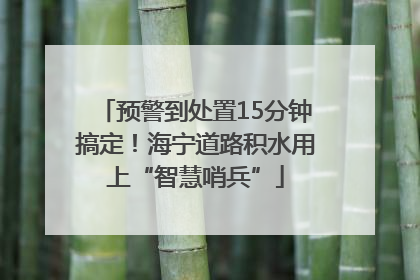 预警到处置15分钟搞定！海宁道路积水用上“智慧哨兵”