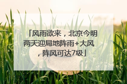 风雨欲来，北京今明两天迎局地阵雨+大风，阵风可达7级
