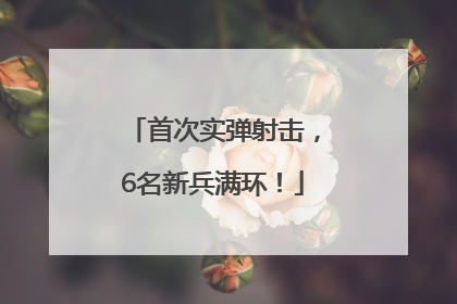 首次实弹射击，6名新兵满环！
