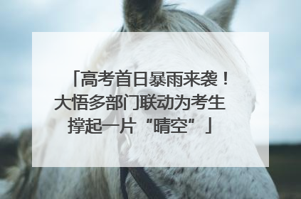 高考首日暴雨来袭！大悟多部门联动为考生撑起一片“晴空”