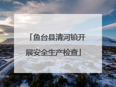 鱼台县清河镇开展安全生产检查