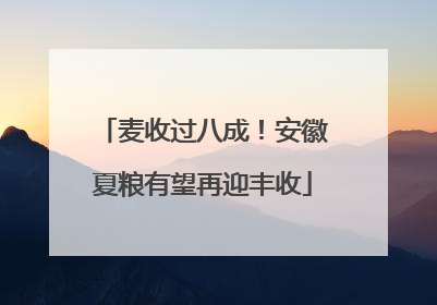 麦收过八成！安徽夏粮有望再迎丰收
