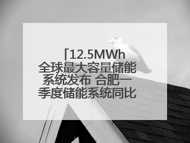 12.5MWh全球最大容量储能系统发布 合肥一季度储能系统同比增长425%