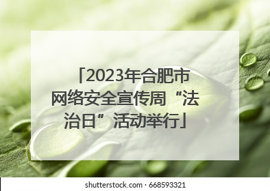 2023年合肥市网络安全宣传周“法治日”活动举行