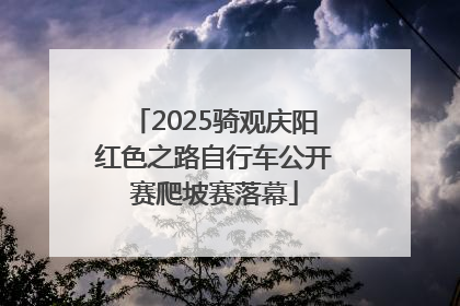 2025骑观庆阳红色之路自行车公开赛爬坡赛落幕