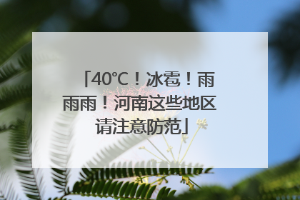 40℃！冰雹！雨雨雨！河南这些地区 请注意防范